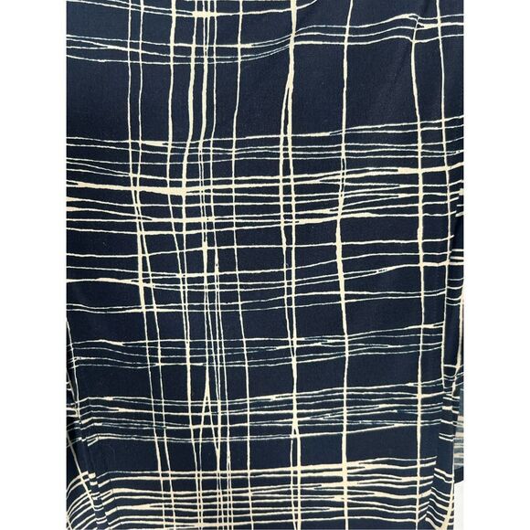 BCBG x Maxaria Dress Stretch Flowy Sleeve Pleated Shift Dress Blue Gold … - Picture 3 of 6